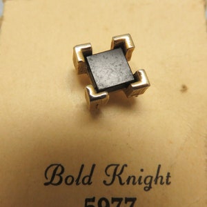 Vintage Gold Plated Onyx Tie Tack, Sarah Coventry, Mint on Card