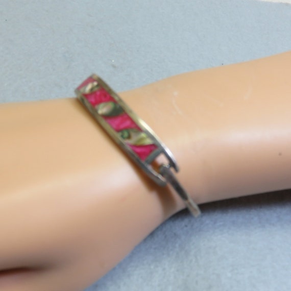 Mexican Soft Raspberry Pink Abalone Shell Hinged … - image 2