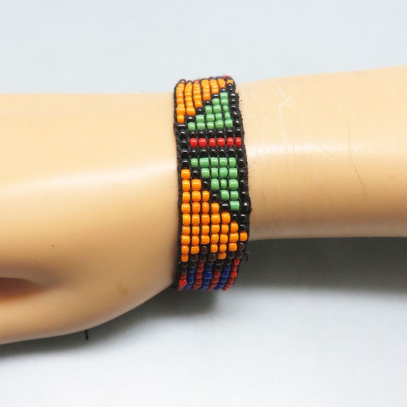 Vintage Colorful Native American Style Seed Bead … - image 3