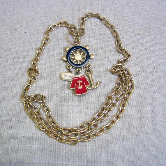 1980s Nautical Charm Necklace - image 4