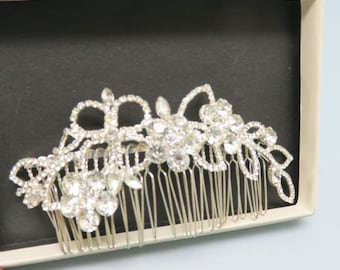 Vintage Wedding Hair Comb Rhinestones in Silver Setting - Etsy display picture 2