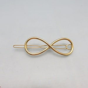 Golden Infinity Sign Vintage Hair Barrette, 2 1/8th Inches