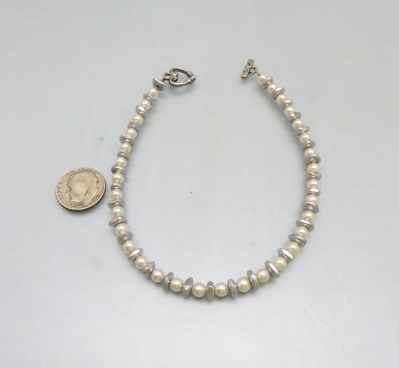 Vintage Handmade Faux Pearl Ankle Bracelet, Delic… - image 3