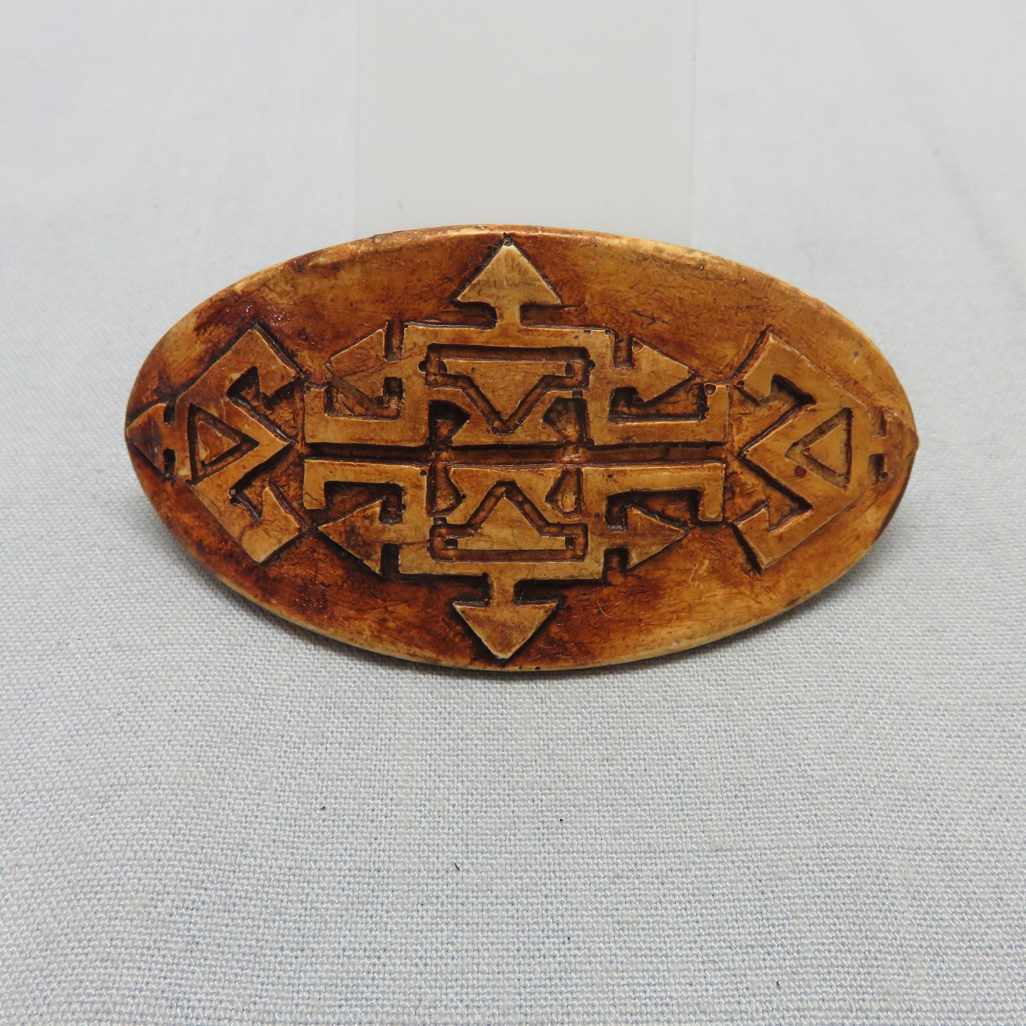 Vintage Wooden Hair Barrette Southwestern Native American - Etsy