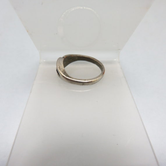 Vintage Sterling Silver Interlocking Ring - Size … - image 2