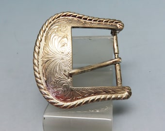 Silver Plated Belt Buckle, Vintage Western Buckle