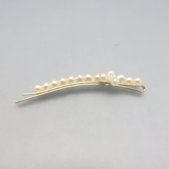 Vintage Long Golden Pearl Studded Hair or Bobby P… - image 3