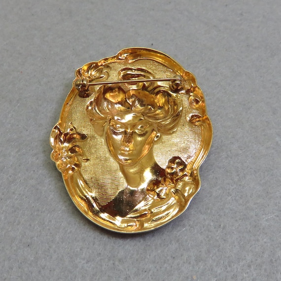 Gibson Girl Cameo Brooch , Victorian Inspired, Go… - image 3