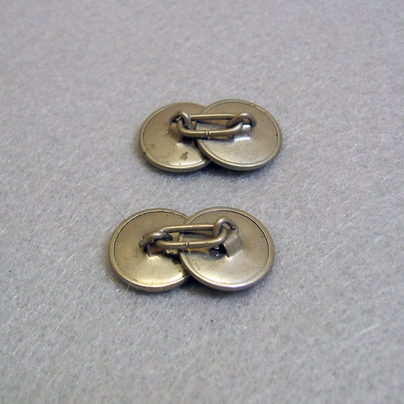 Round  Brown Mother of Pearl Button  Cuff Links - image 2