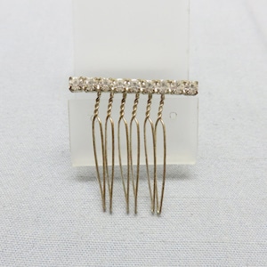 Vintage Rhinestone Hair Comb: 1960s Silver Metal Hair Accessory