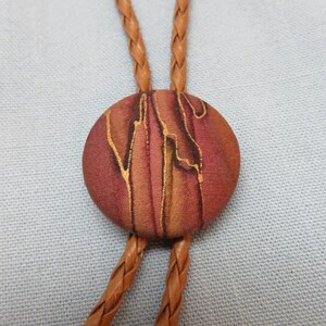 Vintage Sari Silk Fabric Button Bolo Slide, Handmade Rockin&#39; JK