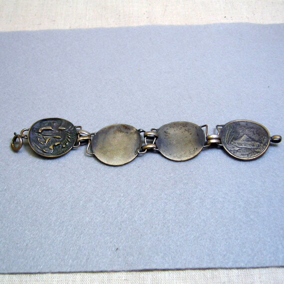 Egyptian Themed Aged Brass Link Bracelet, 1960s, … - image 5