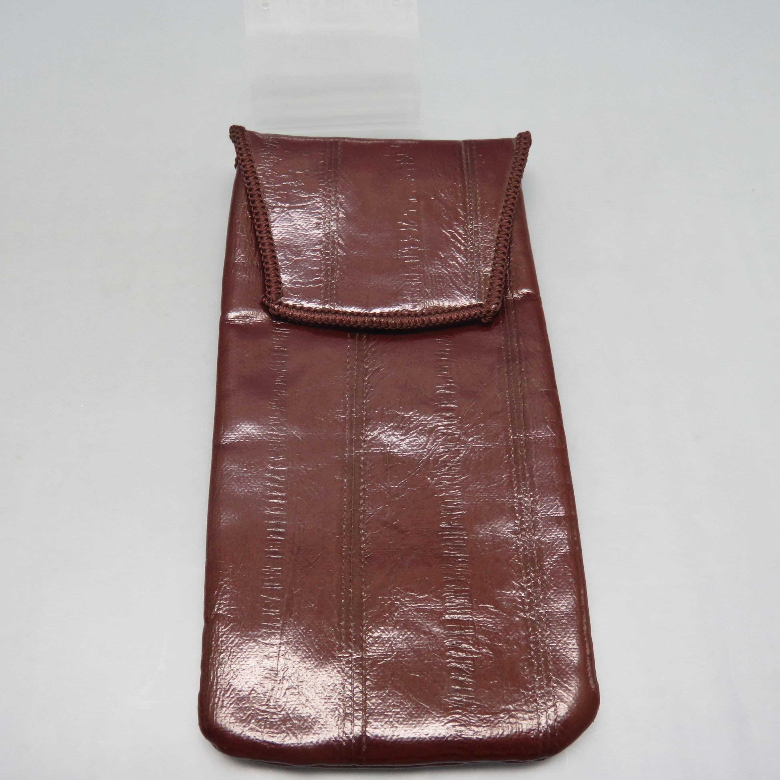 Vintage Brown Eel Skin Eyeglass Case - 1990s