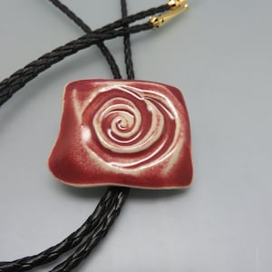 Very Cool, Very Different Modern Pottery Bolo Tie, Handmade Bolo Tie