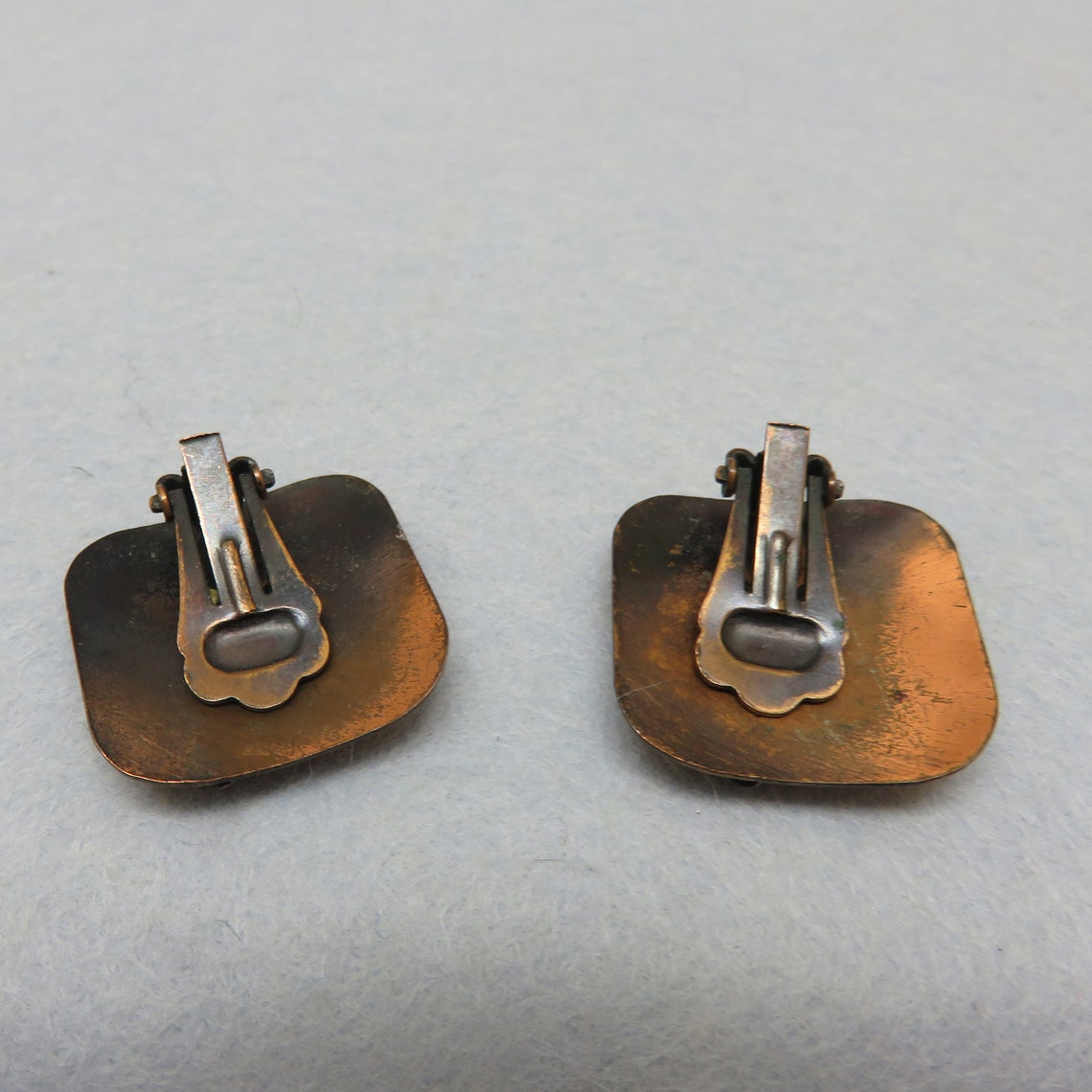 Copper Clip on Earrings 1960s Vintage Earrings Cherub Riding Etsy