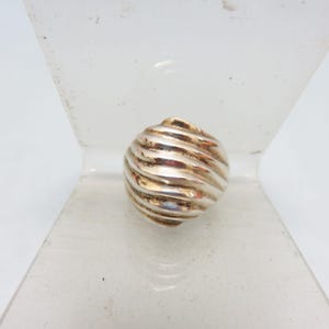 Big Bold Sterling Silver Ridged Dome Ring, Size 6.50