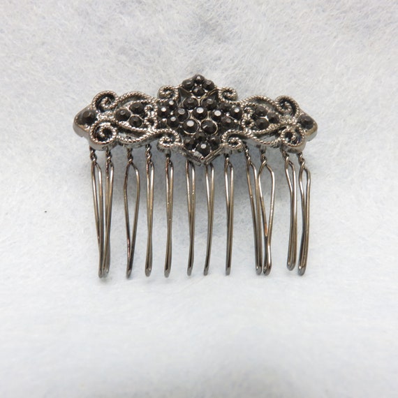 Black rhinestone hair comb discount