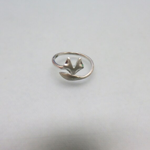 Wrap Around Fox Ring, Silverplated Metal, Size 5 … - image 3