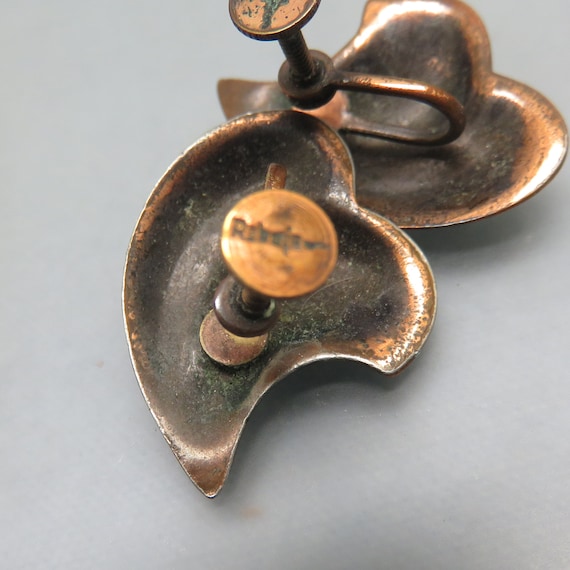 Rebajes Copper Screw Back Earrings, Vintage - image 4