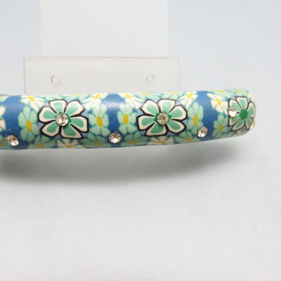 Vintage Blue Floral Lucite Hair Barrette,  3 3/8 … - image 2