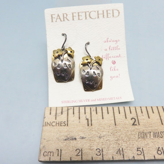Far Fetched Vintage Sterling Silver Heart Flower Earrings View 6