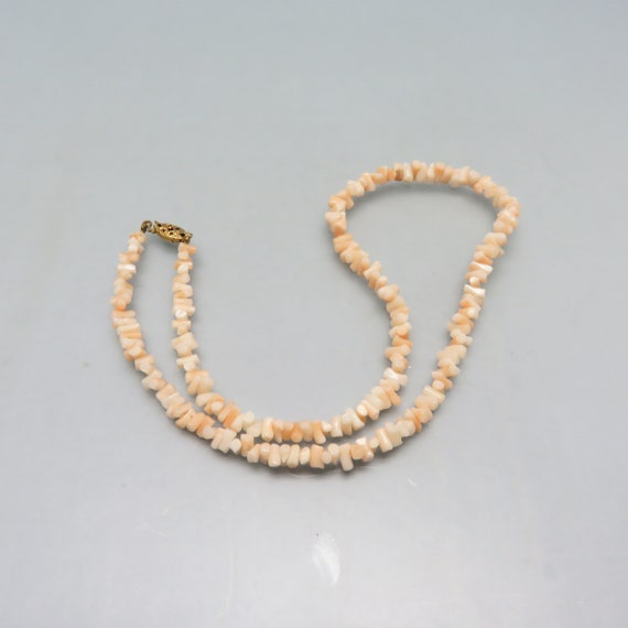 Vintage Angelskin Coral Necklace, 16 Inch Choker - image 1
