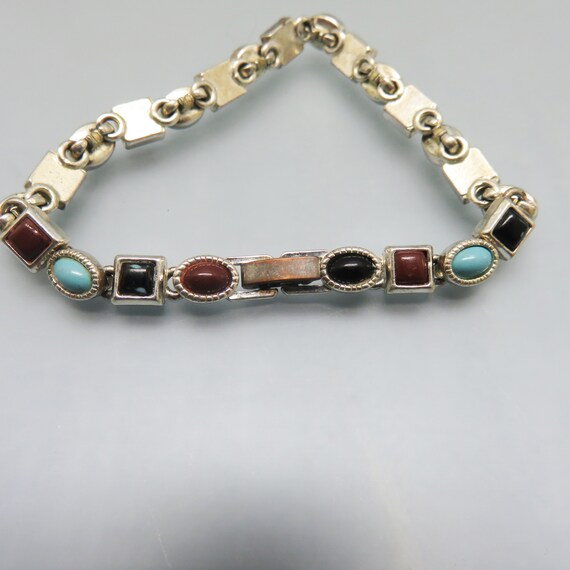 Vintage Southwestern Design Bracelet, Faux Turquo… - image 3