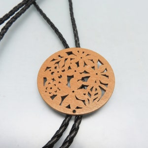 Vintage Cut Out Wood Bolo Tie, Handmade From Montana
