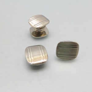 Snap Link Vintage Silvertone Metal Cuff Links, Vintage* image 3