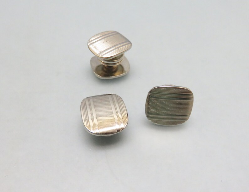 Snap Link Vintage Silvertone Metal Cuff Links, Vintage* image 3