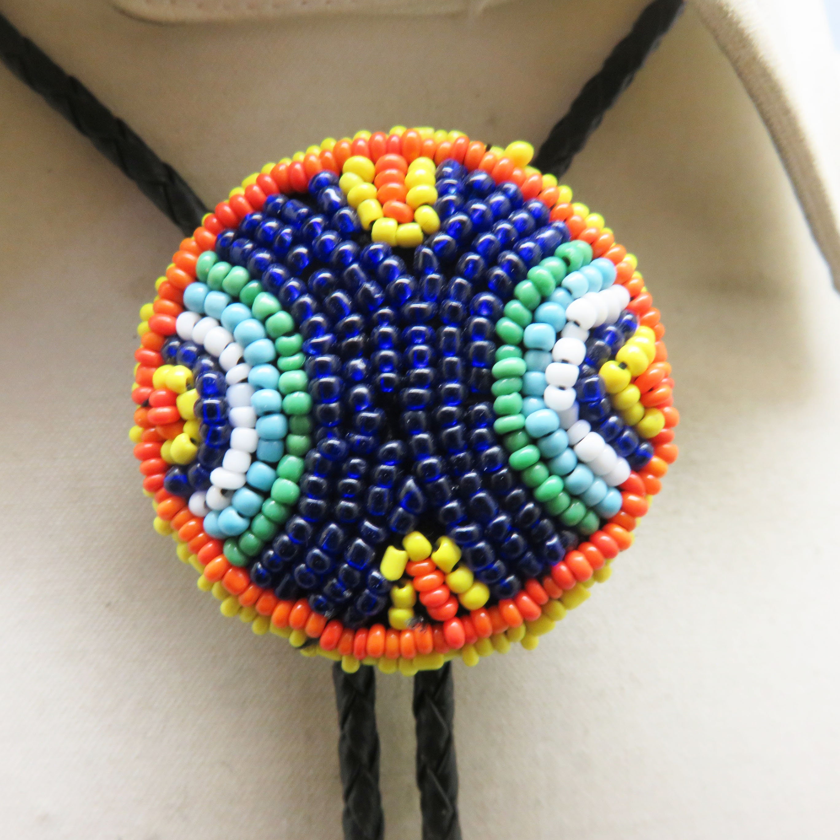 Cravate Bolo Amérindienne En Perles, Fermoir Bolo, Style Perlé, D'occasion