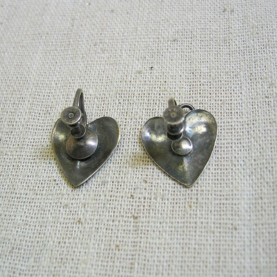 Sterling Leaf Screwback Earrings, 1940s, Vintage, - image 3