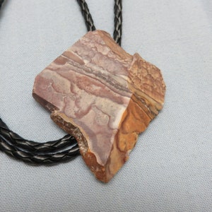 Vintage Porcelain Jasper Bolo Tie: Montana Rock Shop