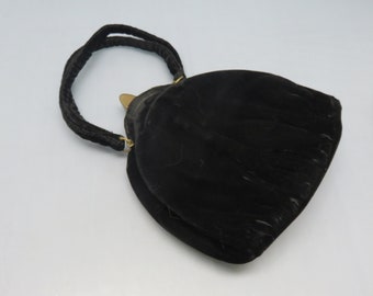 Garay Black Velvet Evening Purse, Small Evening Bag
