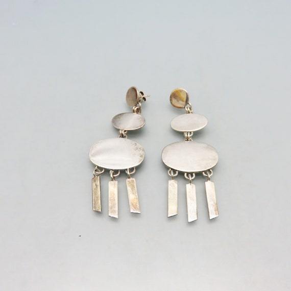 Vintage Geometric  Modern Dangle Pierced Earrings… - image 1