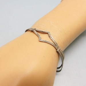 Vintage Sterling Silver Flattened  Link Bracelet, 7.00 Inches