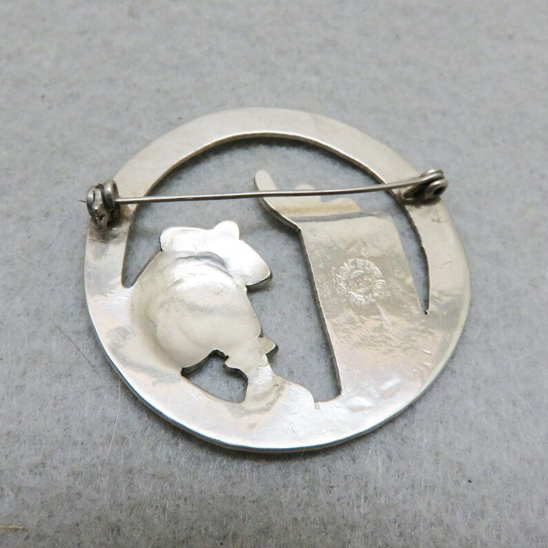 Pina Sterling Vintage Signed Mexican Sterling Silver Man and Cactus Pin Maricela Sterling