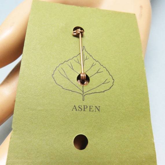 1980s Era Real Copper Coated Aspen Leaf Brooch - image 4