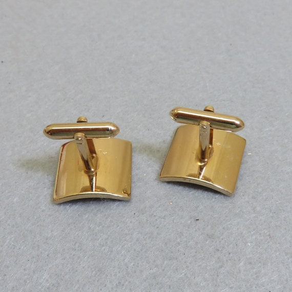 1960s Swank Goldplated Feather Design CuffLInks, … - image 3