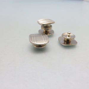 Snap Link Vintage Silvertone Metal Cuff Links, Vintage* image 2