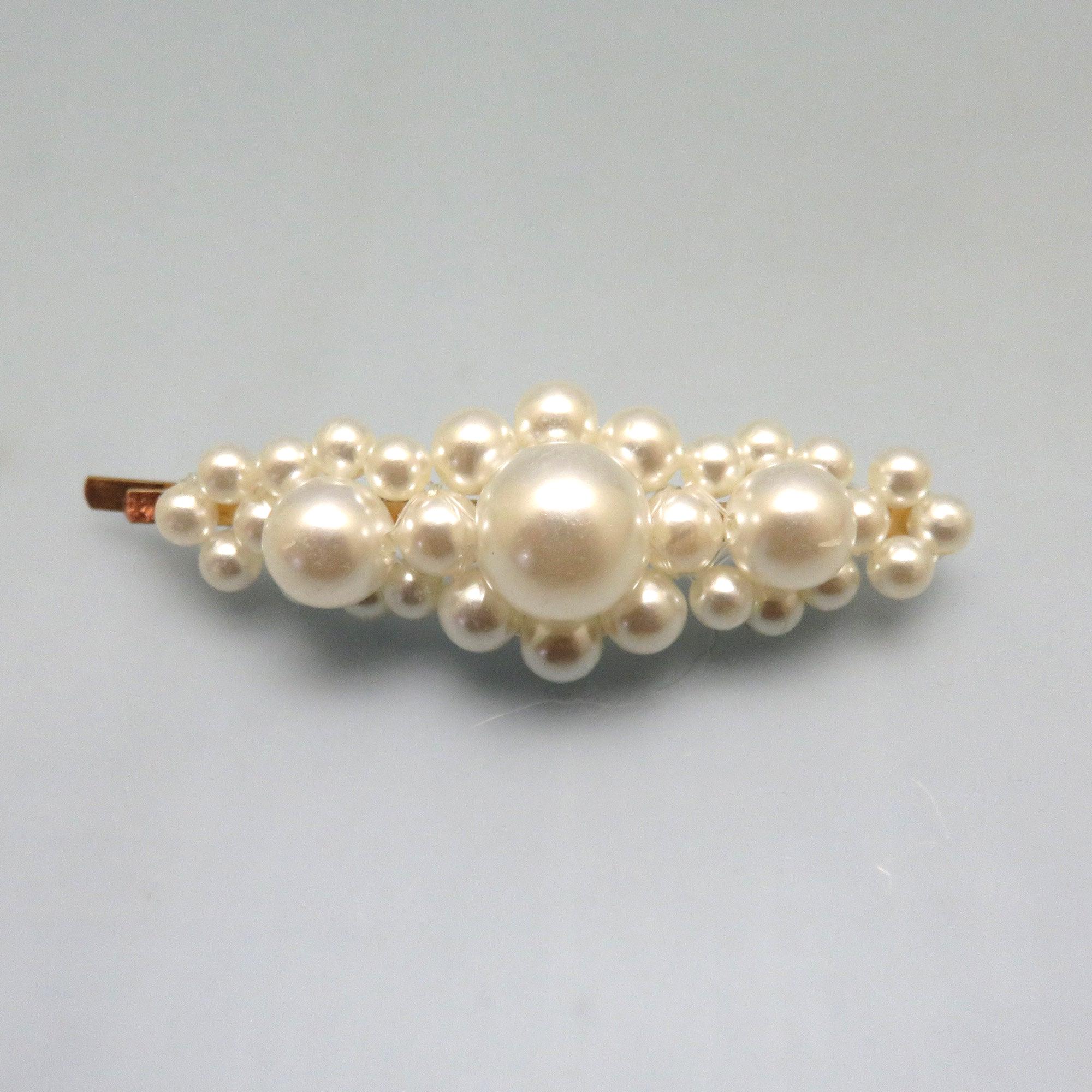 Vintage Long Golden Pearl Studded Hair or Bobby Pin