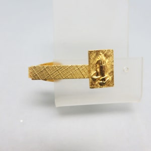 Vintage Goldtone Praying Hands Tie Clip - Religious Gift
