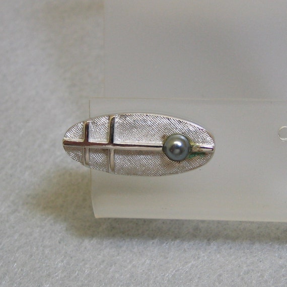 Shields Classic Black Pearl Tie Clip or Clasp - image 1