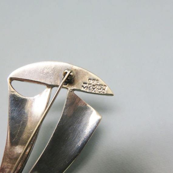 Vintage Sterling Silver Sailboat Brooch, Mexican … - image 5