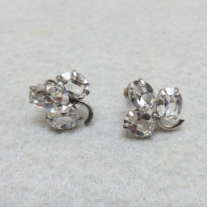 Faceted Austrian Crystal Sterling Silver Earrings: Floral Berry Design
