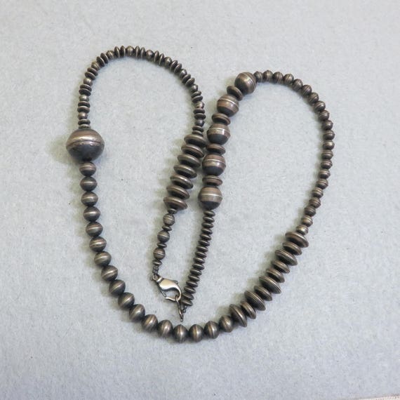 Sterling Bead Necklace, 26 Inches, Vintage - image 5