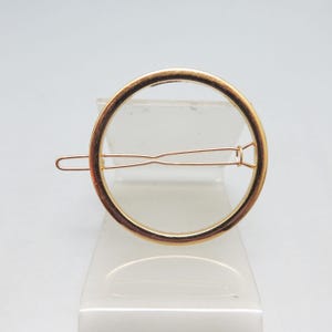 Vintage Medium Size Circle Golden Metal Hair Barrette