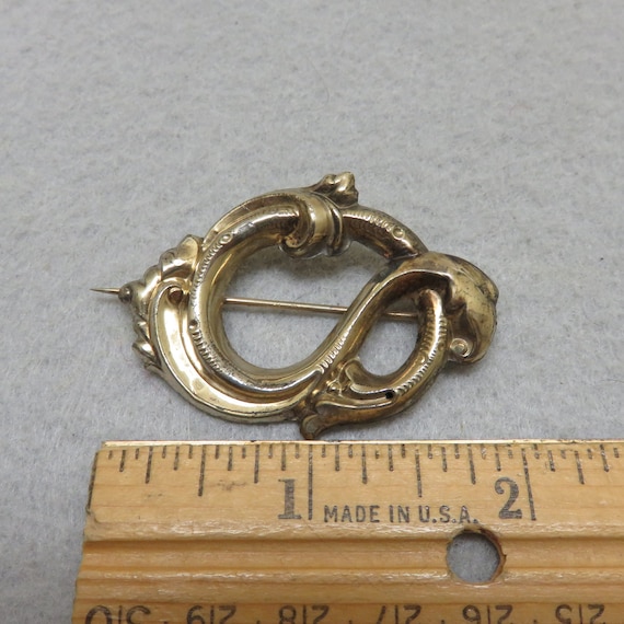 Lovely Real Victorian Gold Foil Brooch or Pin - image 2