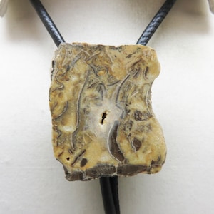 Montana Baculites Fossil Bolo Tie: Handmade Western Accessory