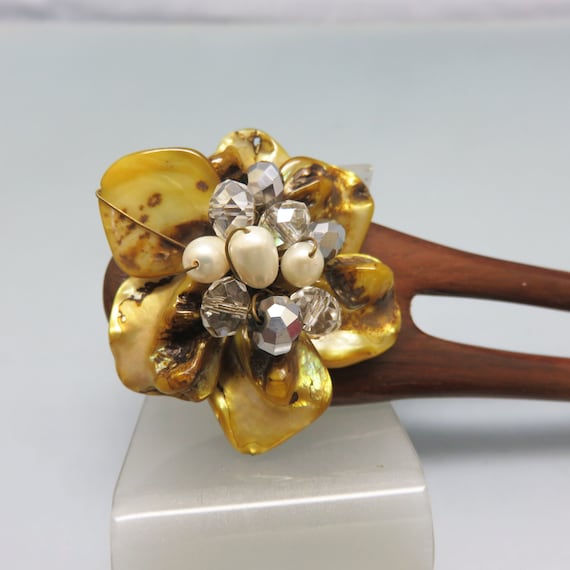 Vintage Mother-of-Pearl Hair Stick Mother Of Pearl Hair Pick Hair Stick by bettyrayvintage on Etsy main image 4